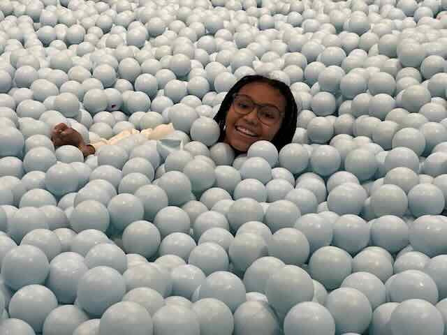 MadiSay photo with playful white balls